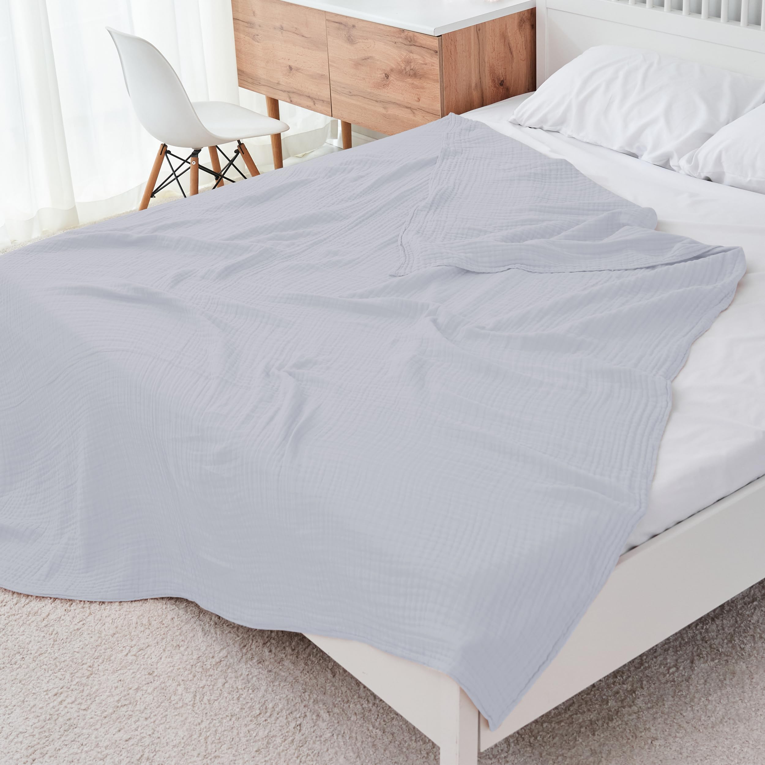 Foto 6 | Manta De Cama Cosy Family, Muselina De Algodón, 4 Capas, 140 X 200 Cm, Listones - Venta Internacional.
