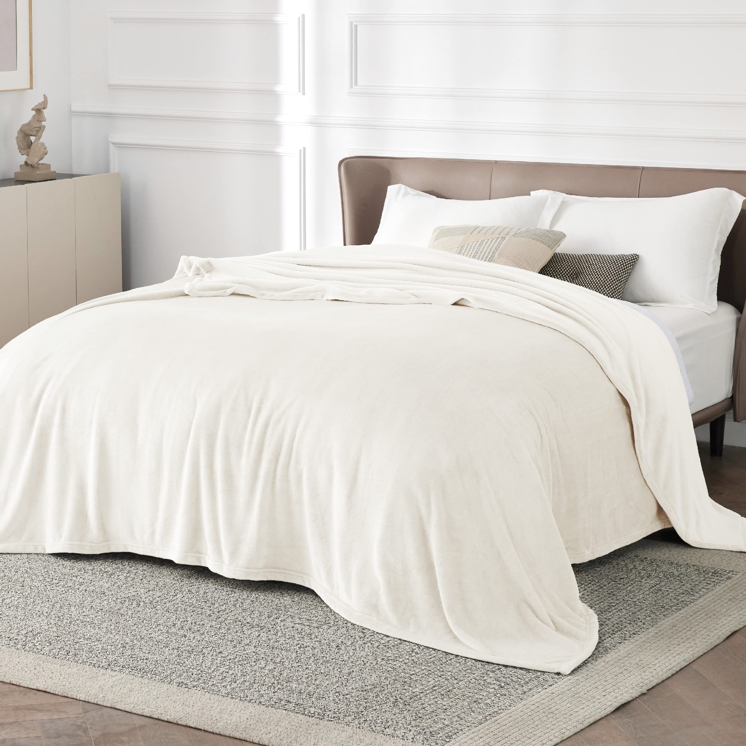 Foto 3 pulgar | Manta De Cama Con Forro Polar California King, Ligera, Color Crema - Venta Internacional.