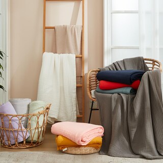 Foto 6 | Manta De Cama Emme De Algodón Tamaño Queen, 80 X 90 Cm, Color Verde Azulado Ligero - Venta Internacional.