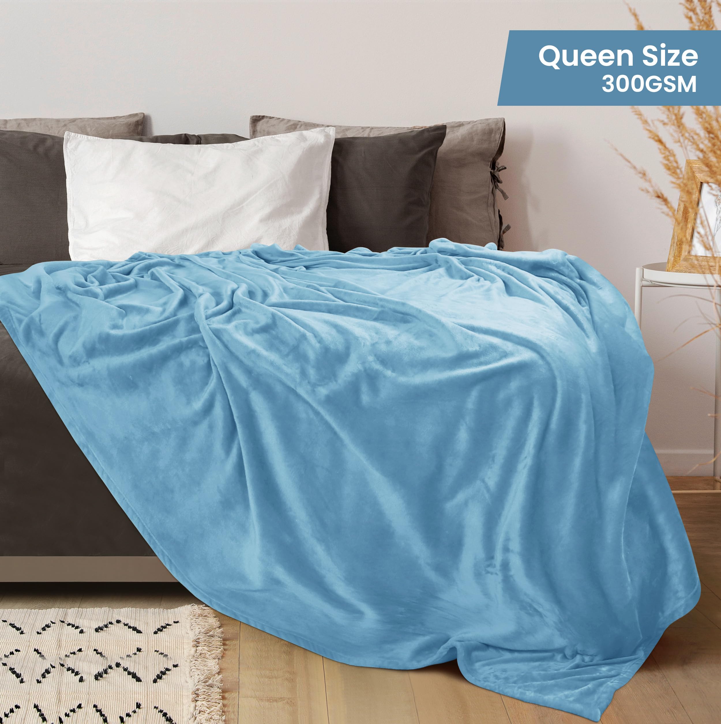Foto 3 pulgar | Cama Polar Blanket Utopia, Tamaño Queen, Azul Lavado, 300 G/m² - Venta Internacional.