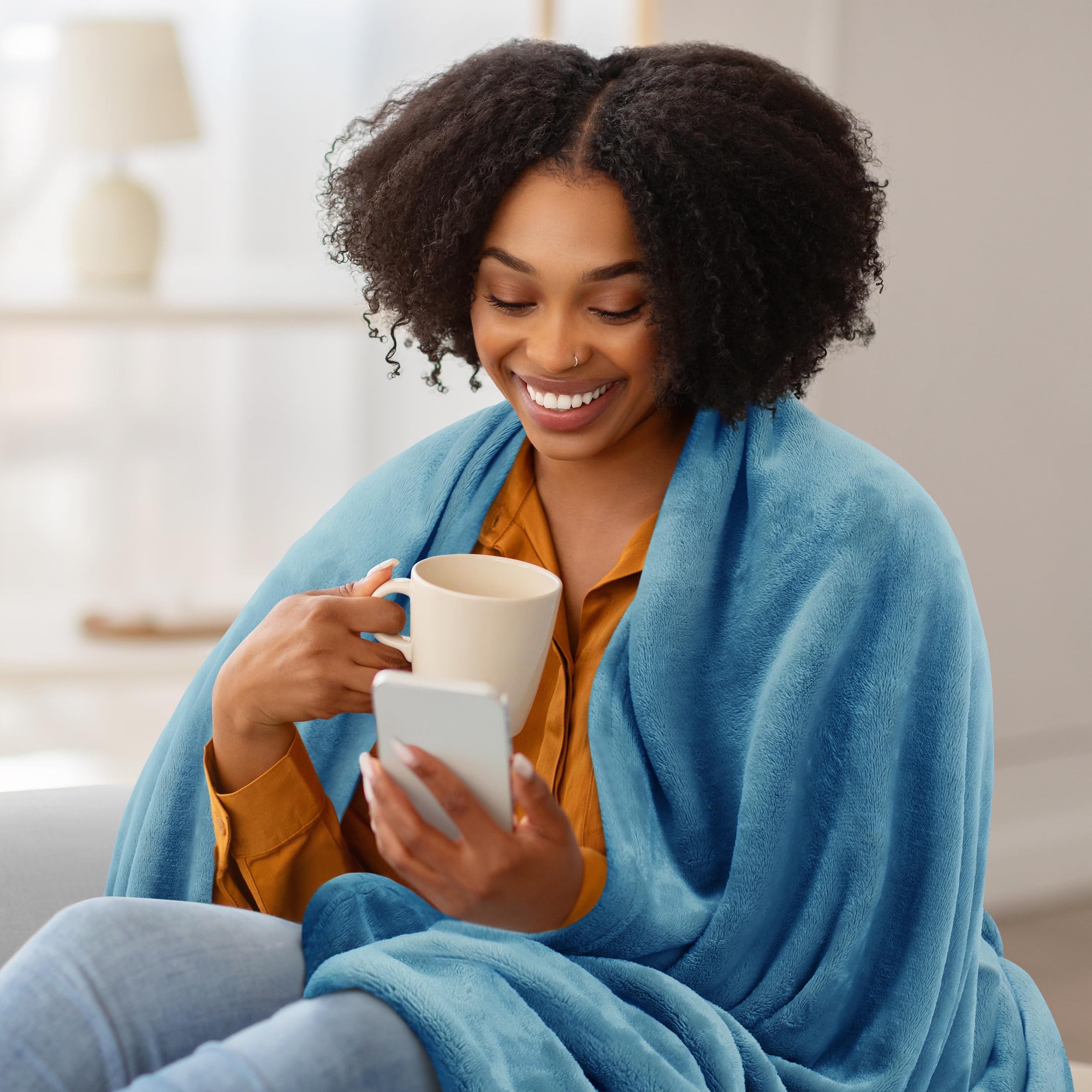 Foto 4 pulgar | Cama Polar Blanket Utopia, Tamaño Queen, Azul Lavado, 300 G/m² - Venta Internacional.