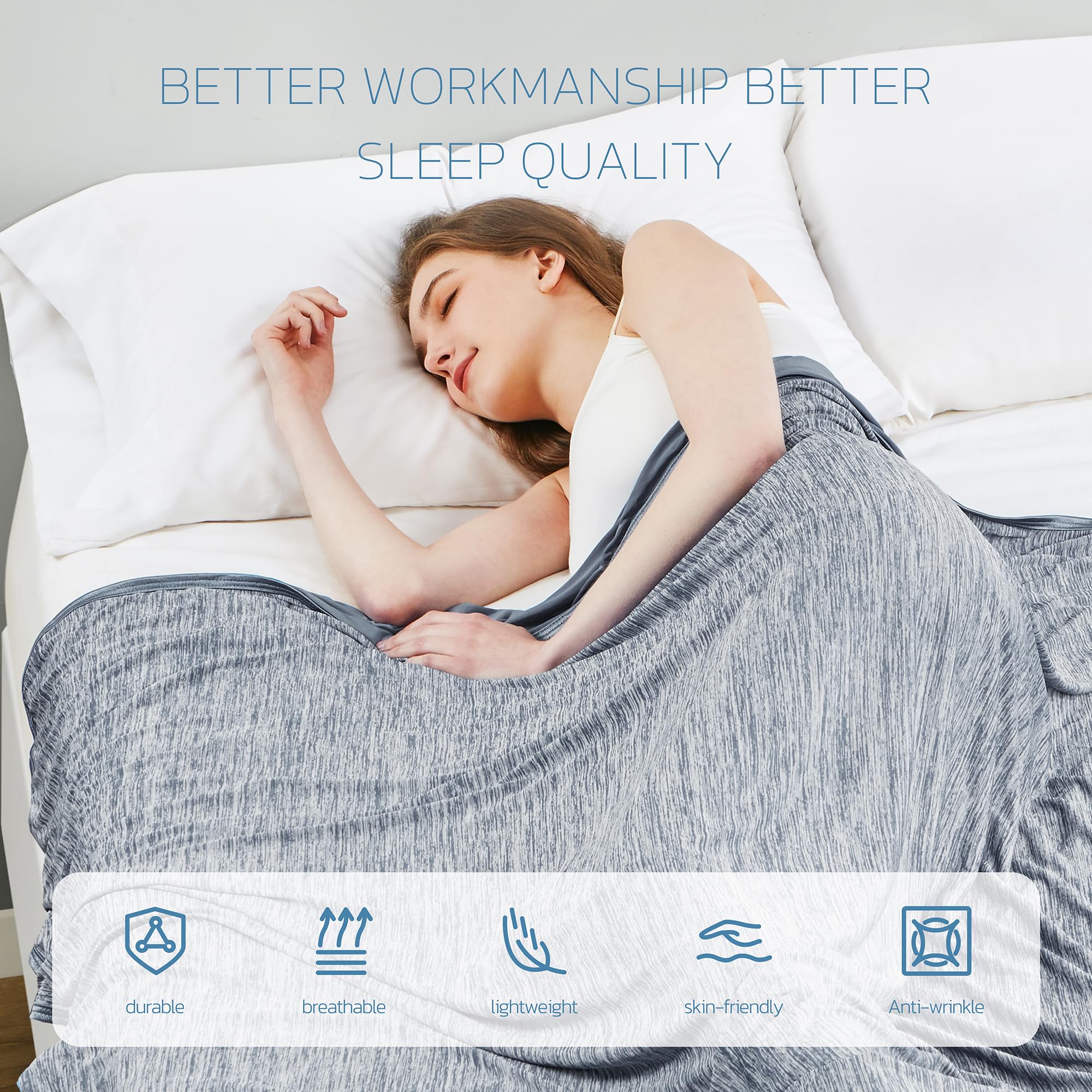 Foto 5 | Manta Refrescante Degrees Of Comfort Summer Queen Grey - Venta Internacional.
