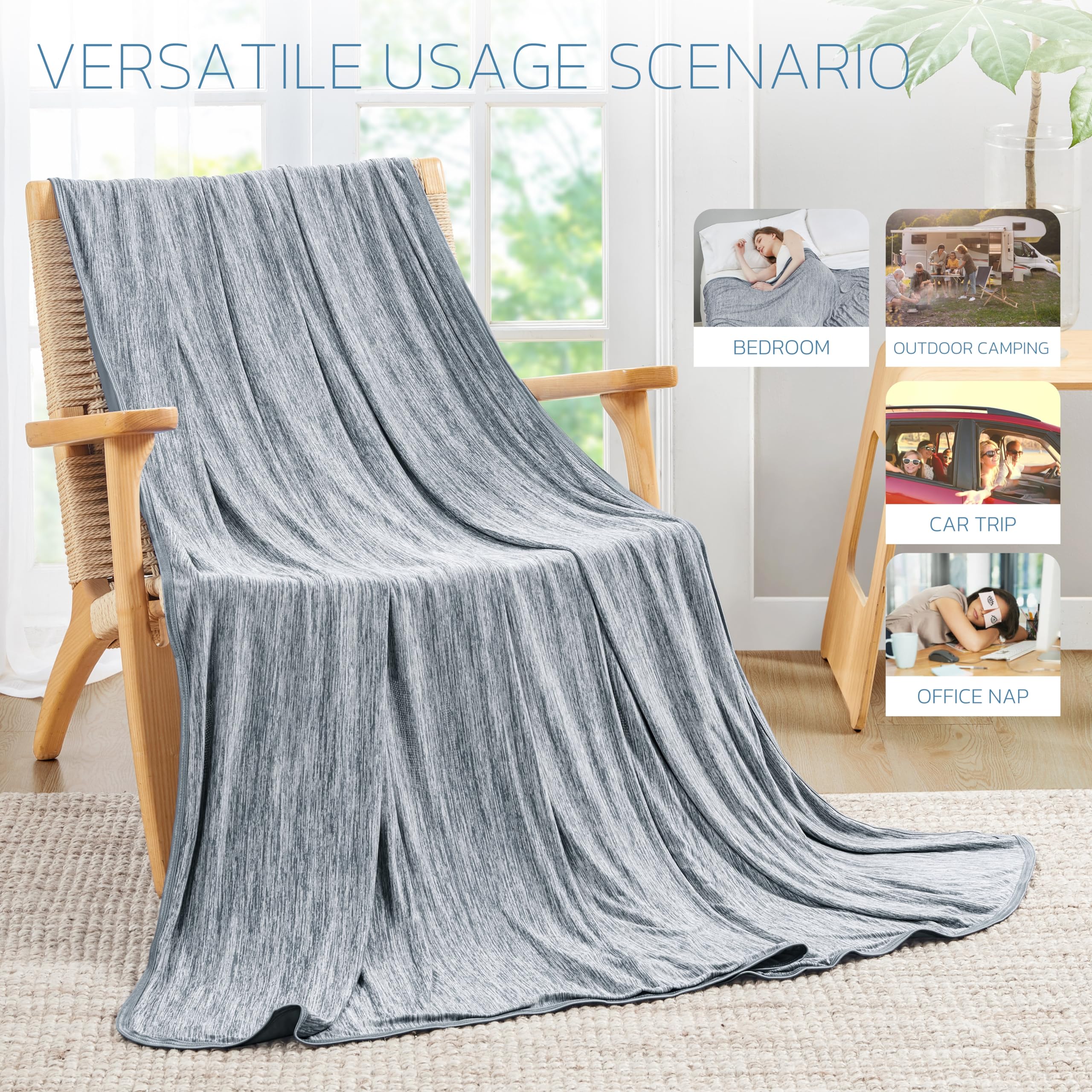 Foto 7 pulgar | Manta Refrescante Degrees Of Comfort Summer Queen Grey - Venta Internacional.