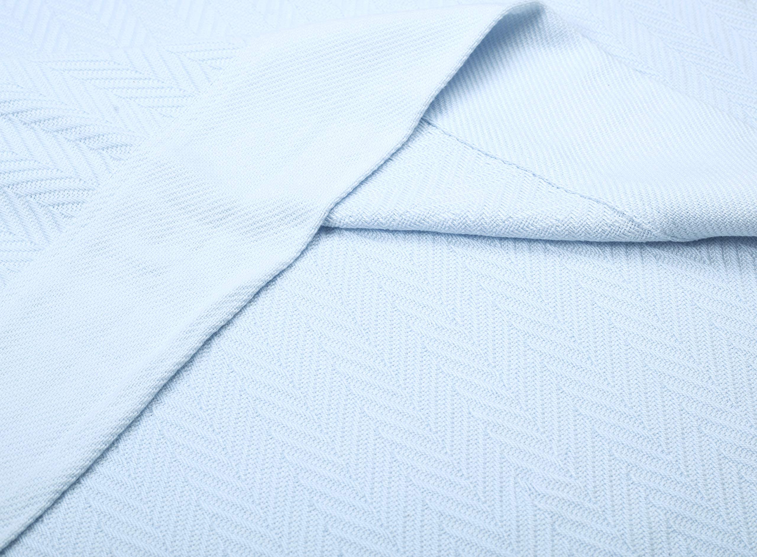 Foto 6 | Manta Threadmill Luxury De Algodón, Tamaño Queen, Azul Claro - Venta Internacional.