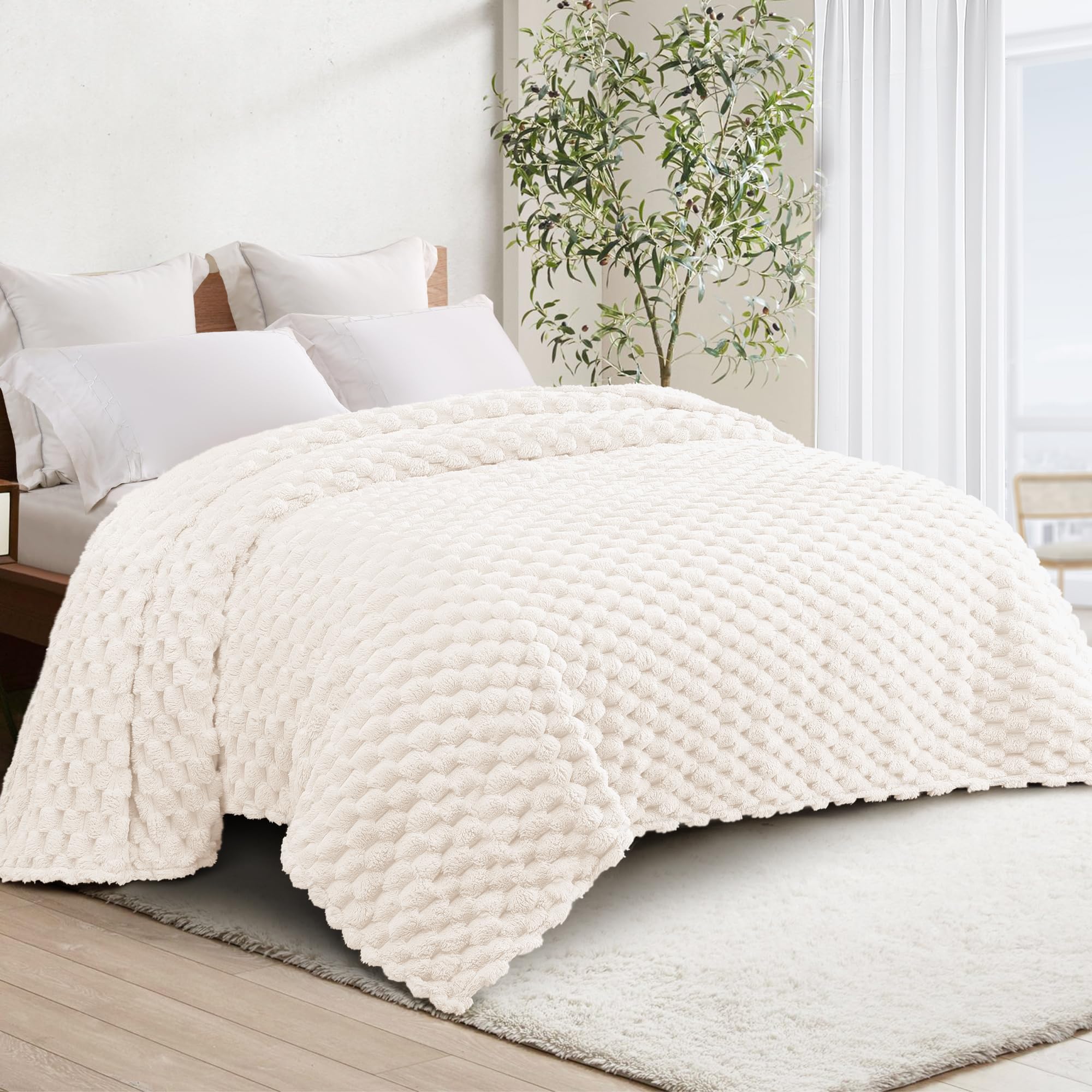 Foto 3 | Manta Whale Flotilla Fluffy Queen, 230 X 230 Cm, Color Marfil - Venta Internacional.