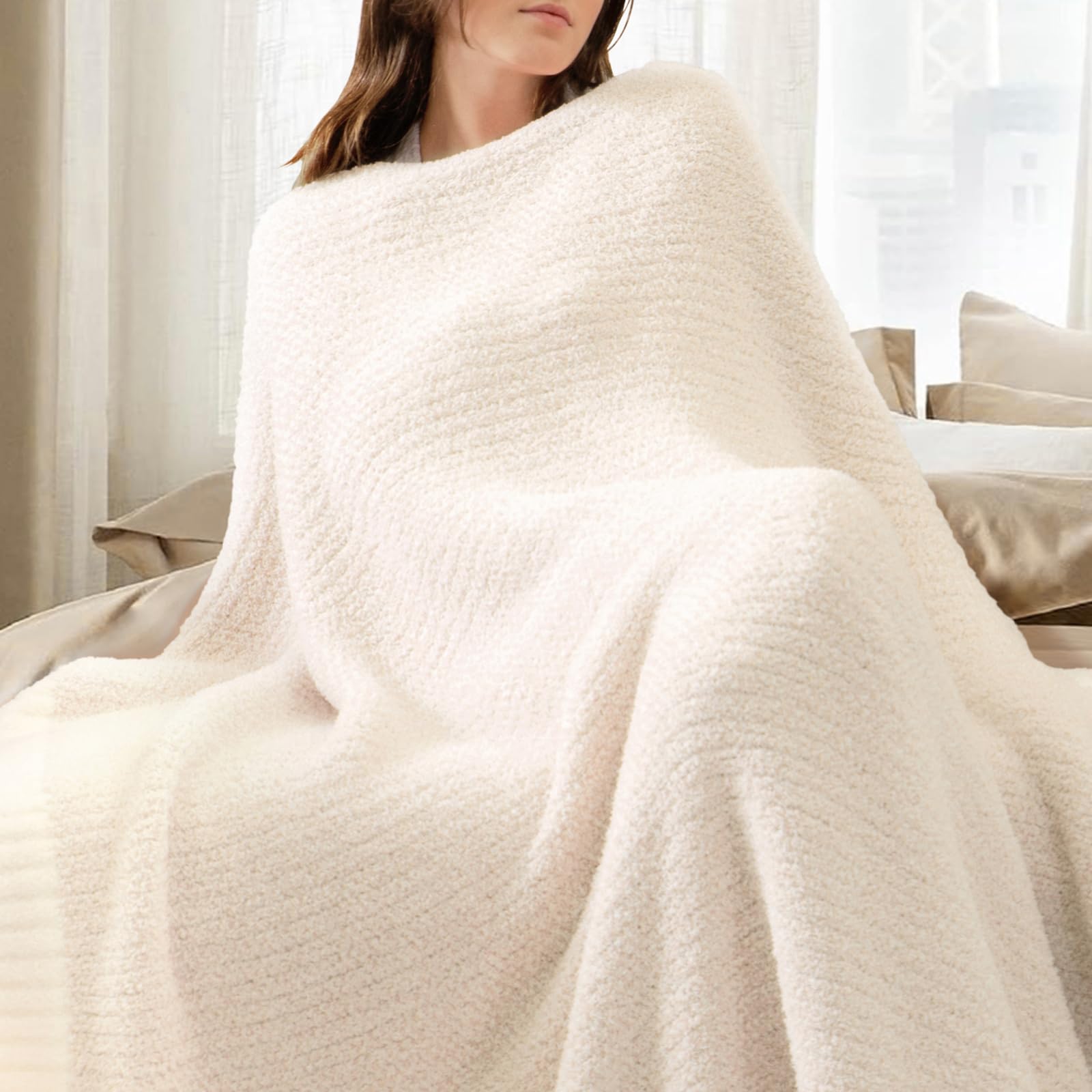 Foto 7 | Manta Snuggle Sac, Tamaño Queen, Microfibra, Tamaño Queen, Color Marfil - Venta Internacional.