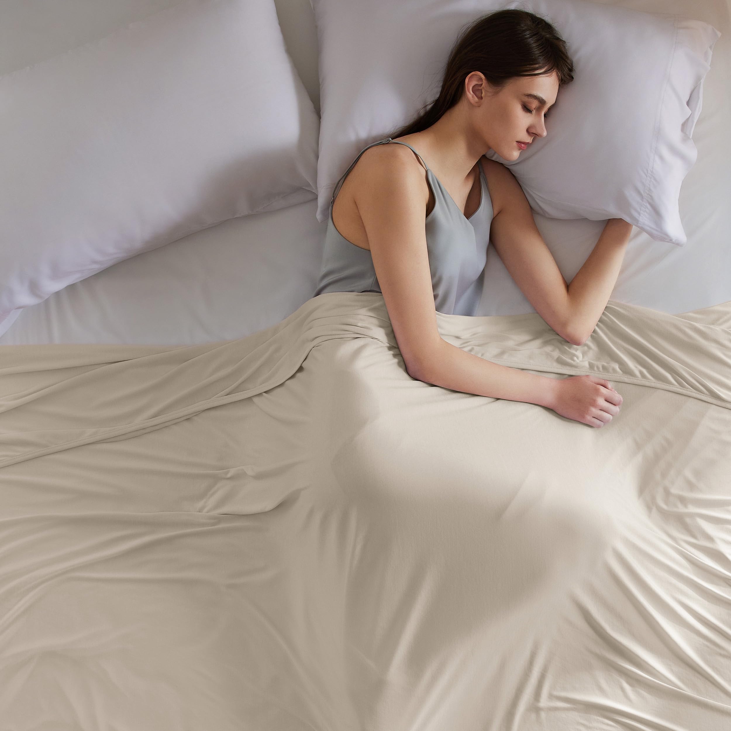 Foto 1 | Manta Refrescante Bedsure, Tamaño Queen, Color Beige, Para Personas Que Duermen En El Calor - Venta Internacional.