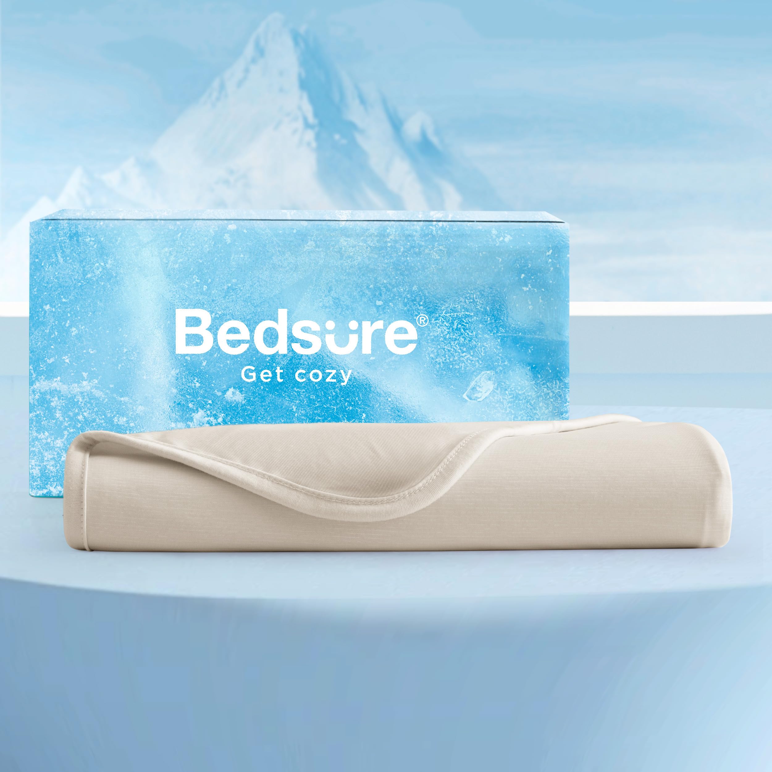 Foto 7 pulgar | Manta Refrescante Bedsure, Tamaño Queen, Color Beige, Para Personas Que Duermen En El Calor - Venta Internacional.