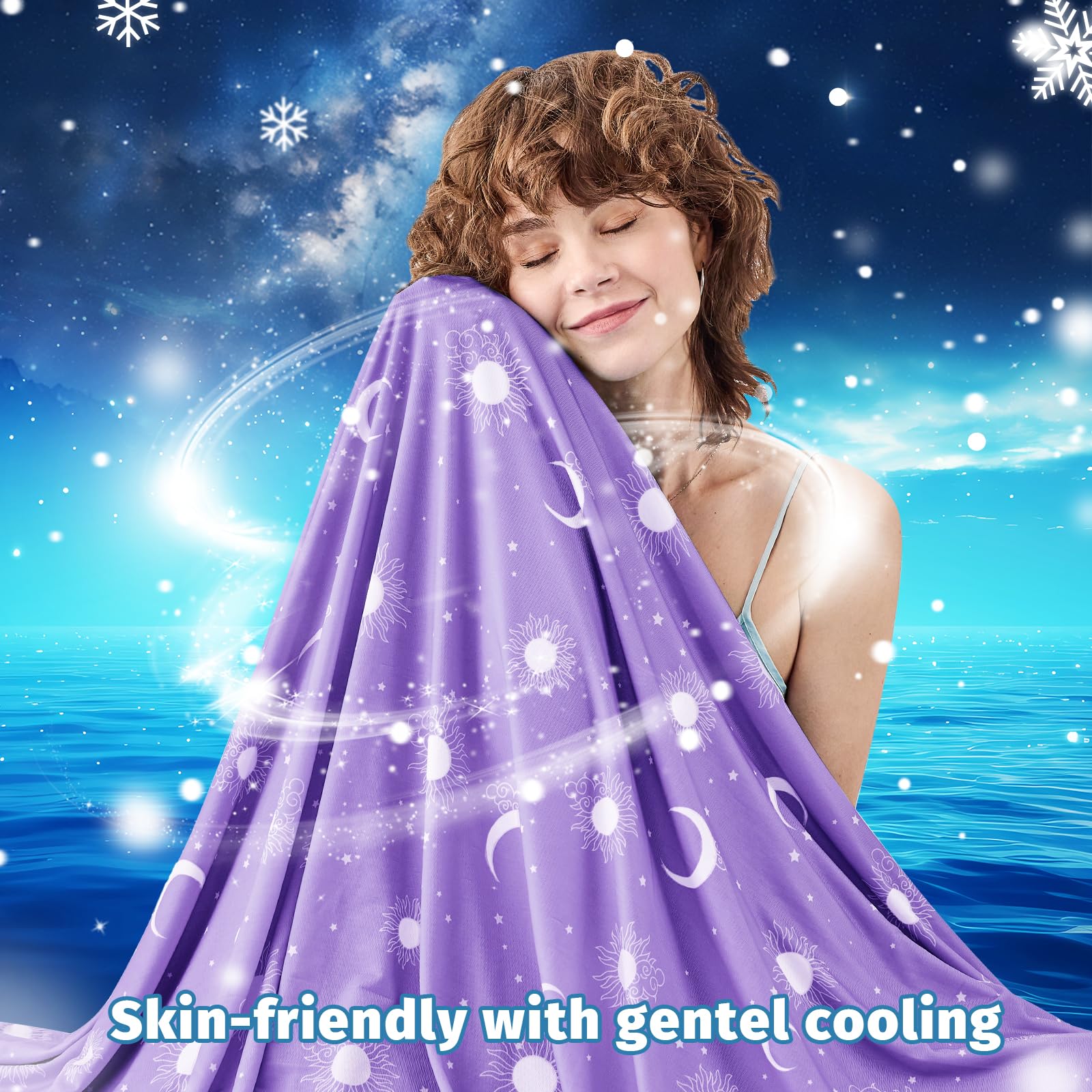 Foto 4 pulgar | Manta Refrescante En La Mano, Tamaño Queen, Color Morado Fantasy - Venta Internacional.