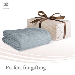 Foto 7 | Manta Threadmill Luxury Cotton Queen Para Todas Las Estaciones, Color Blanco - Venta Internacional.