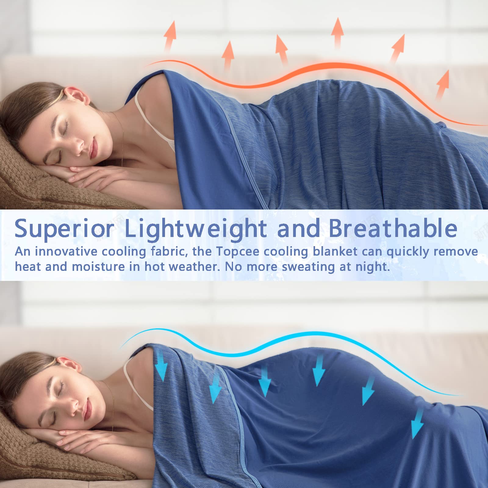 Foto 5 | Manta Refrescante Topcee Queen Size (230 X 230 Cm) Para Adultos - Venta Internacional.