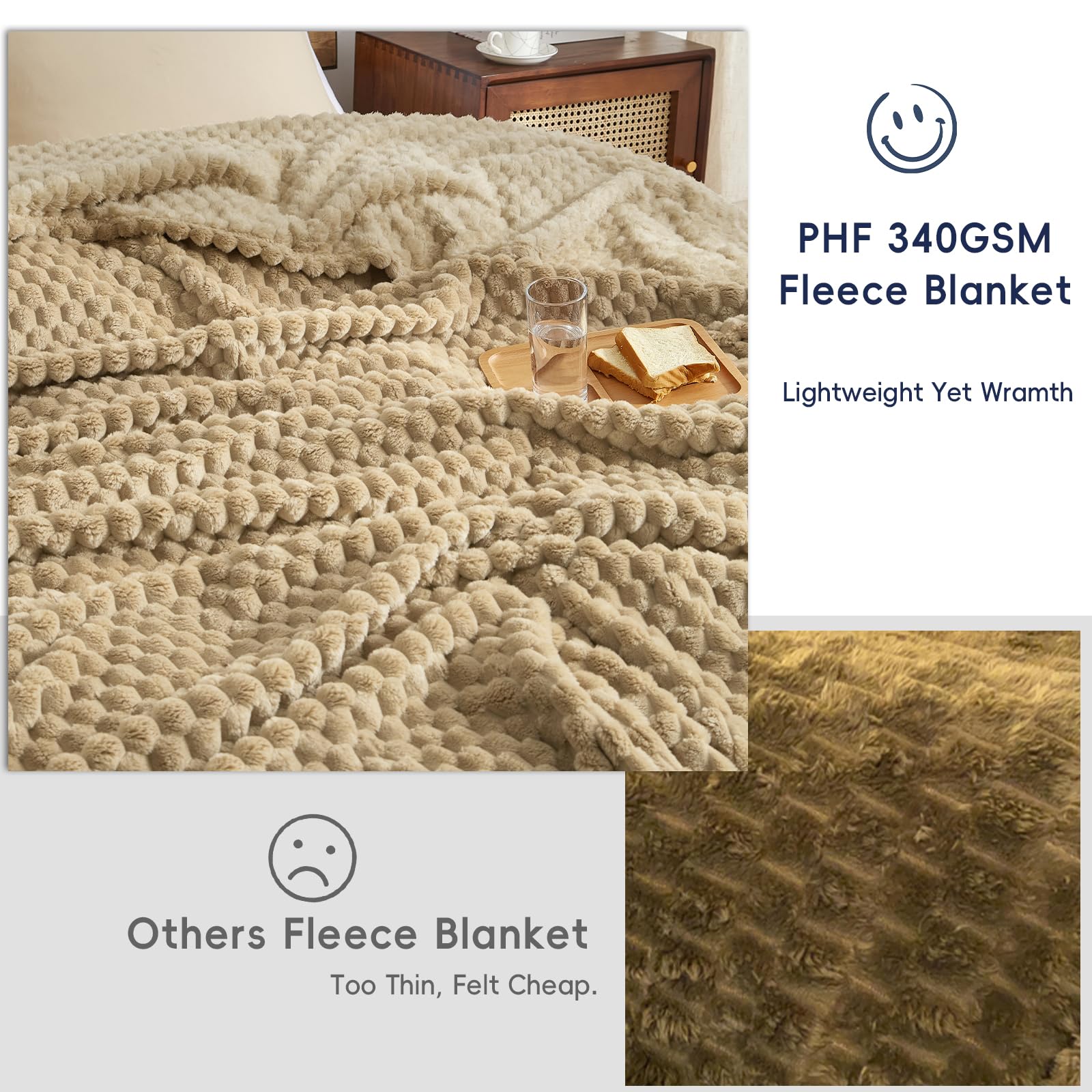 Foto 5 | Manta Polar PHF de Franela King Size - Venta Internacional