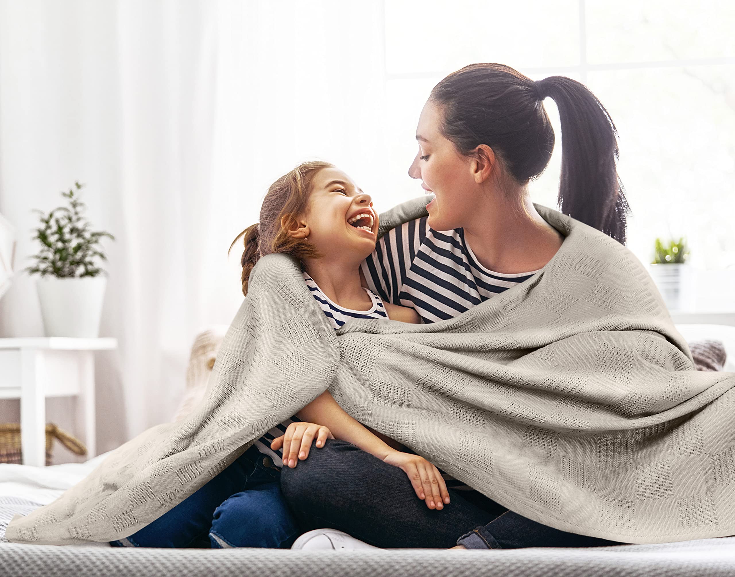 Foto 4 | Cobija Blanket Utopia Algodón Tamaño Queen Caqui  - Venta Internacional