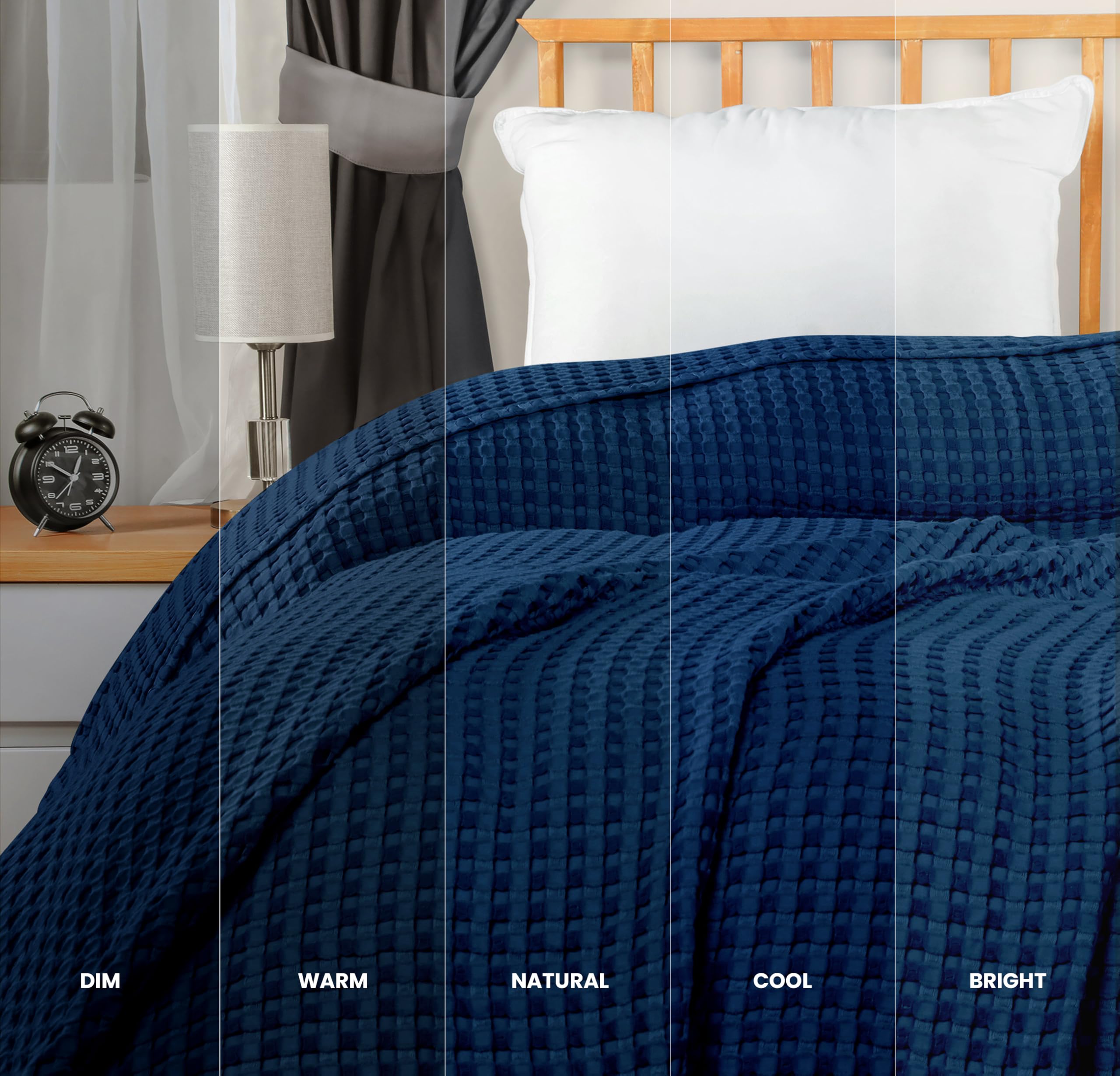 Foto 6 pulgar | Cobija Utopia Bedding Gofre Algodón Azul Marino - Venta Internacional