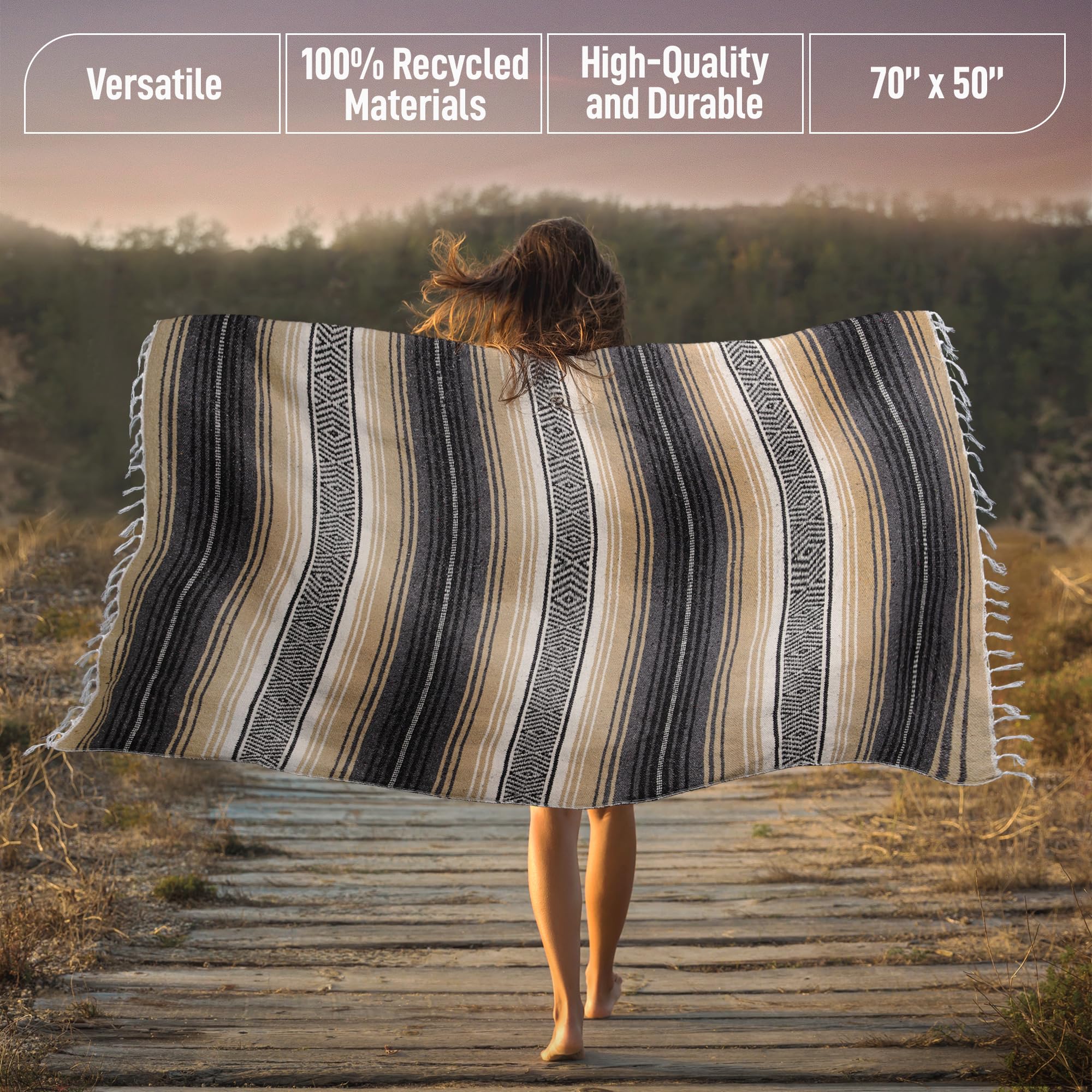 Foto 4 | Manta Hydration Nation Authentic Mexican 70x50 Sand - Venta Internacional.