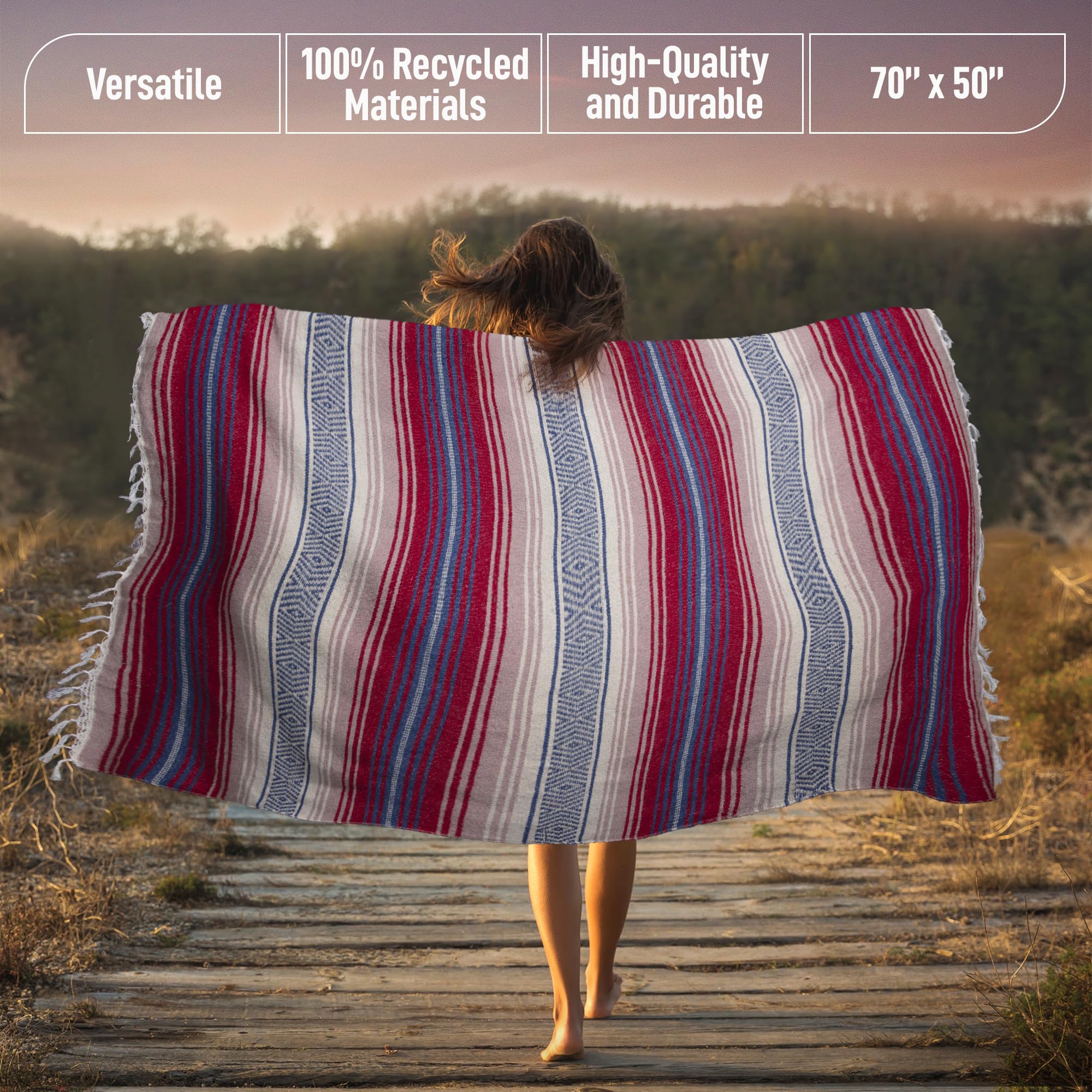 Foto 6 pulgar | Manta Hydration Nation Authentic Mexican 70x50 - Coral - Venta Internacional.