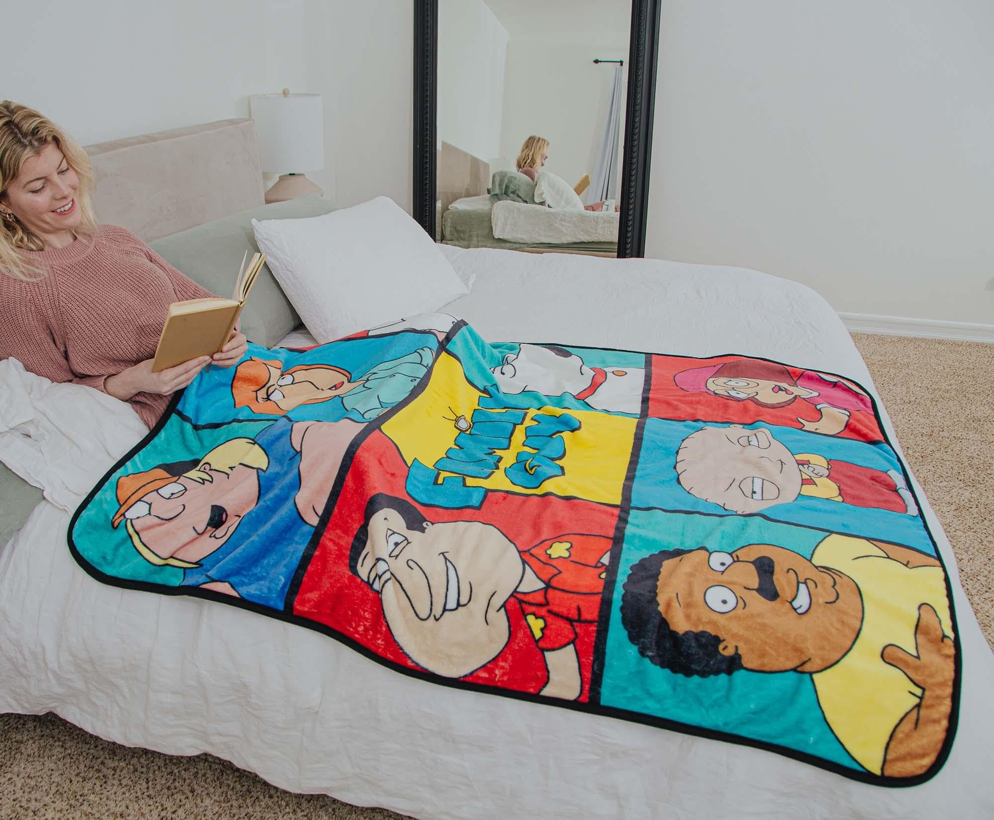 Foto 5 pulgar | Manta Con Forma De Cuadrícula Con El Personaje De Padre De Familia Raschel, 115 X 150 Cm - Venta Internacional.