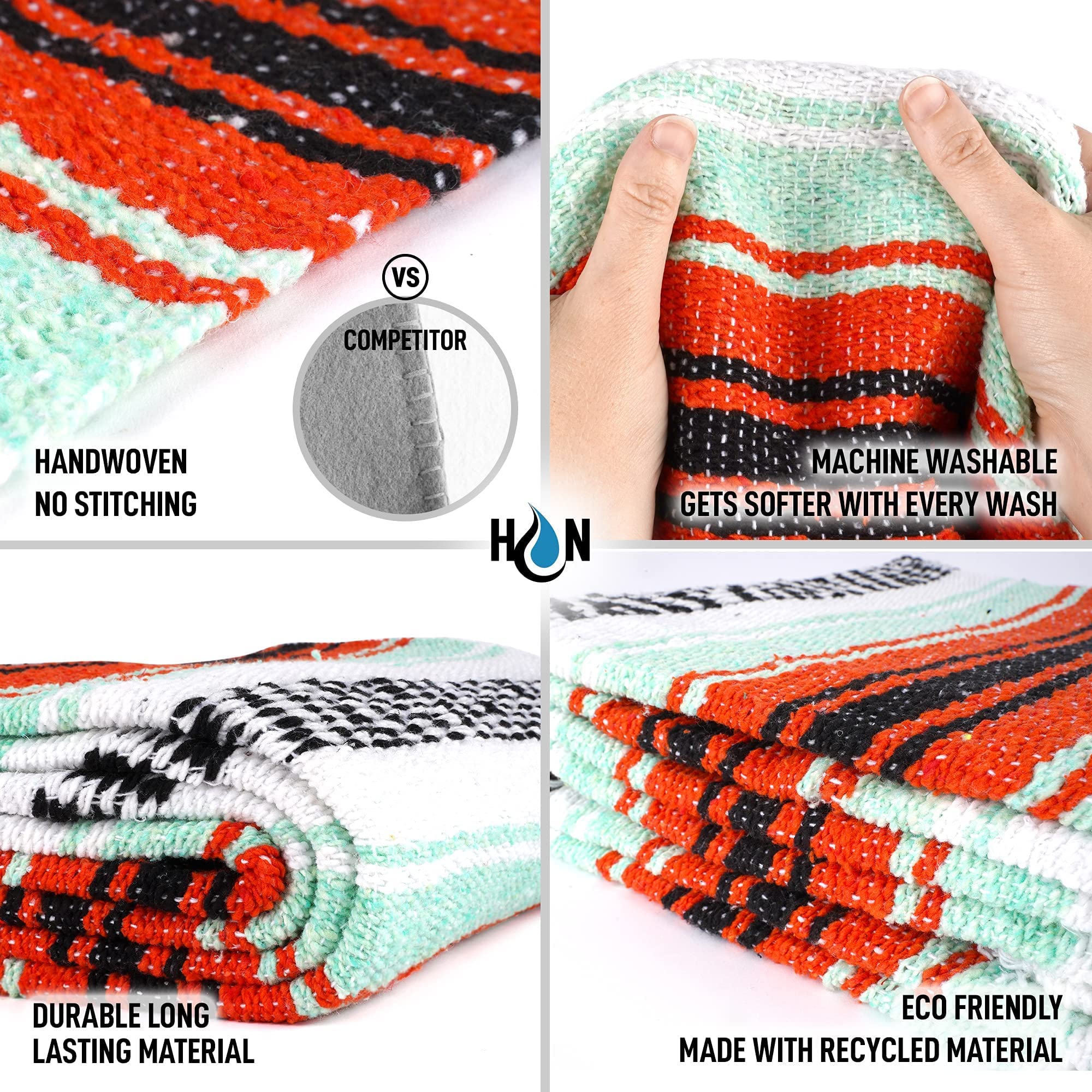 Foto 5 | Manta Hydration Nation Auténtica Mexicana Tejida A Mano Falsa - Venta Internacional.