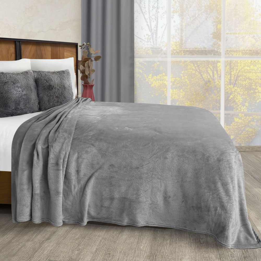 Foto 5 | Cobertor Ligero King Size Ultrasuave Gris Térmico
