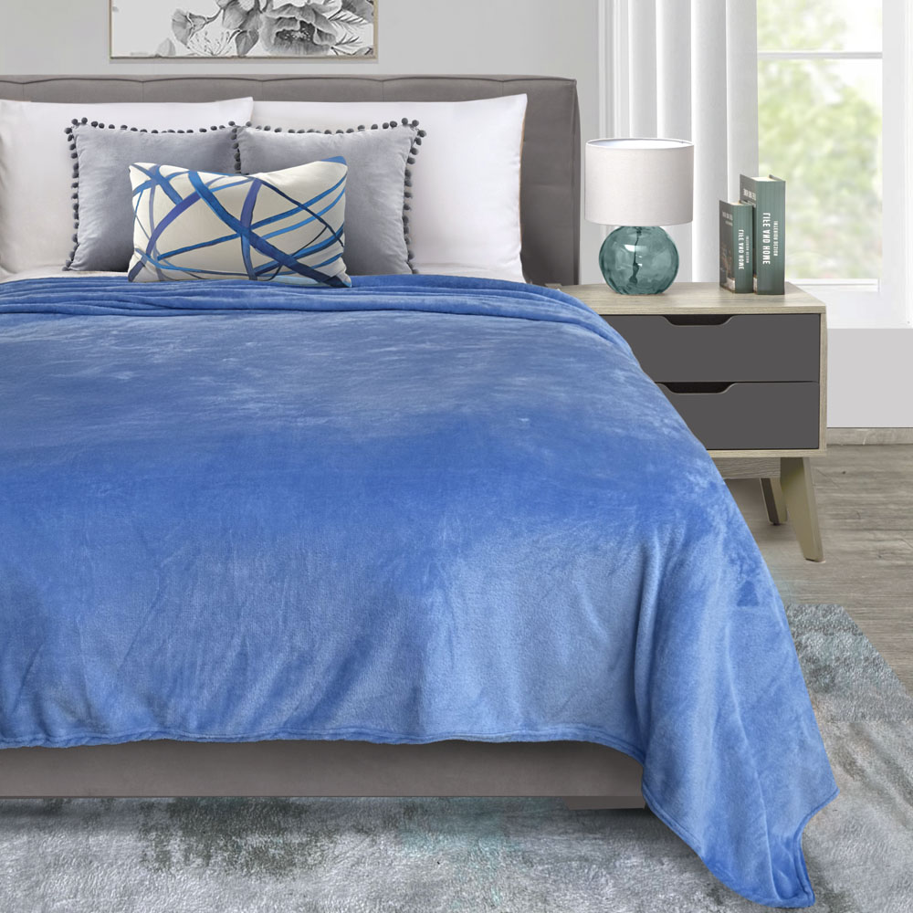 Foto 4 | Cobertor Ligero King Size Ultrasuave Azul Térmico Celeste