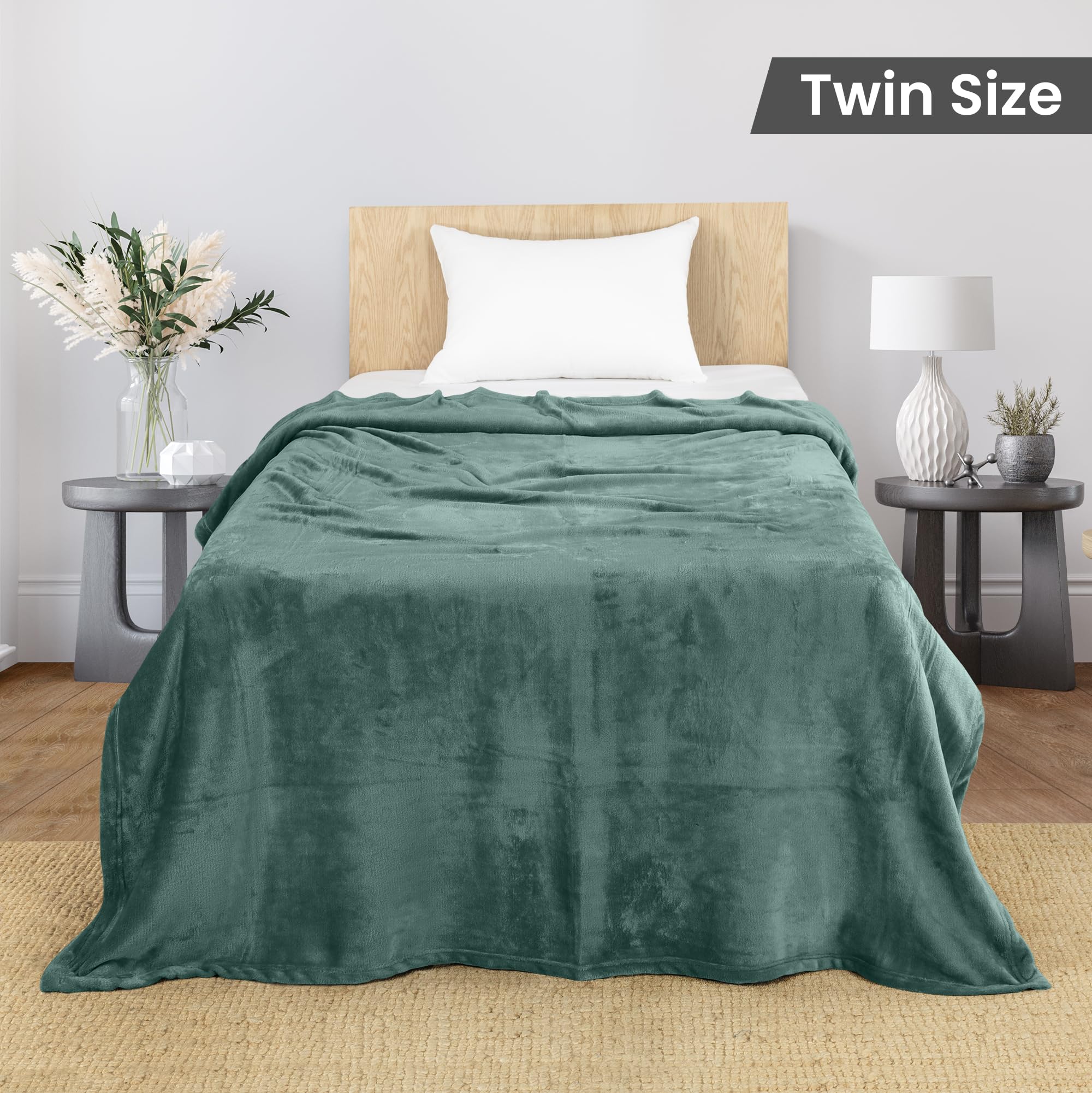 Foto 3 pulgar | Blanket Utopia Bedding, Forro Polar Celadón, Tamaño Doble, Microfibra - Venta Internacional.