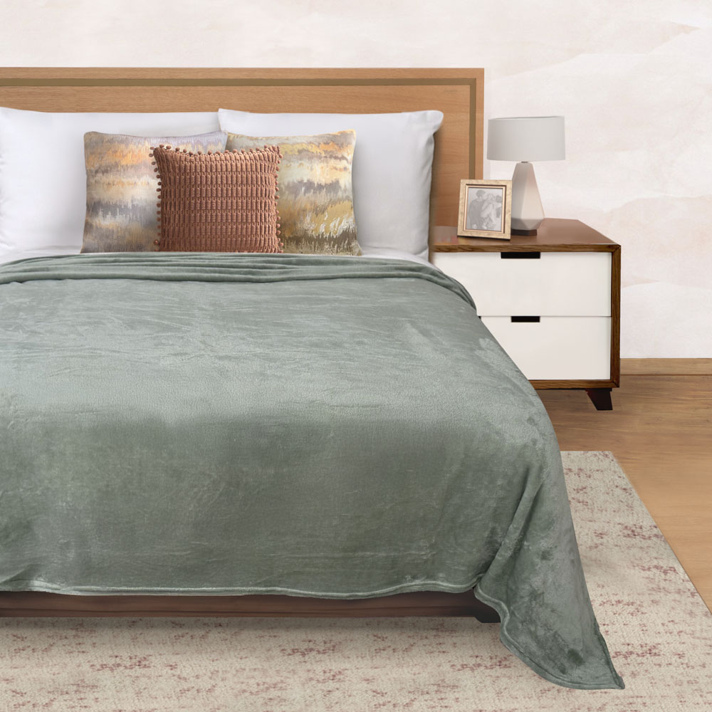 Foto 4 | Cobertor Ligero Individual Ultrasuave Verde Térmico