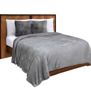 Foto 1 | Cobertor Ligero Matrimonial Ultrasuave Gris Térmico