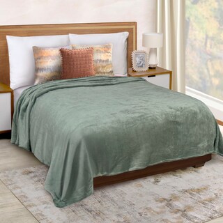 Foto 2 | Cobertor Ligero Matrimonial Ultrasuave Verde Térmico