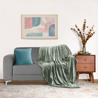 Foto 3 | Cobertor Ligero Matrimonial Ultrasuave Verde Térmico
