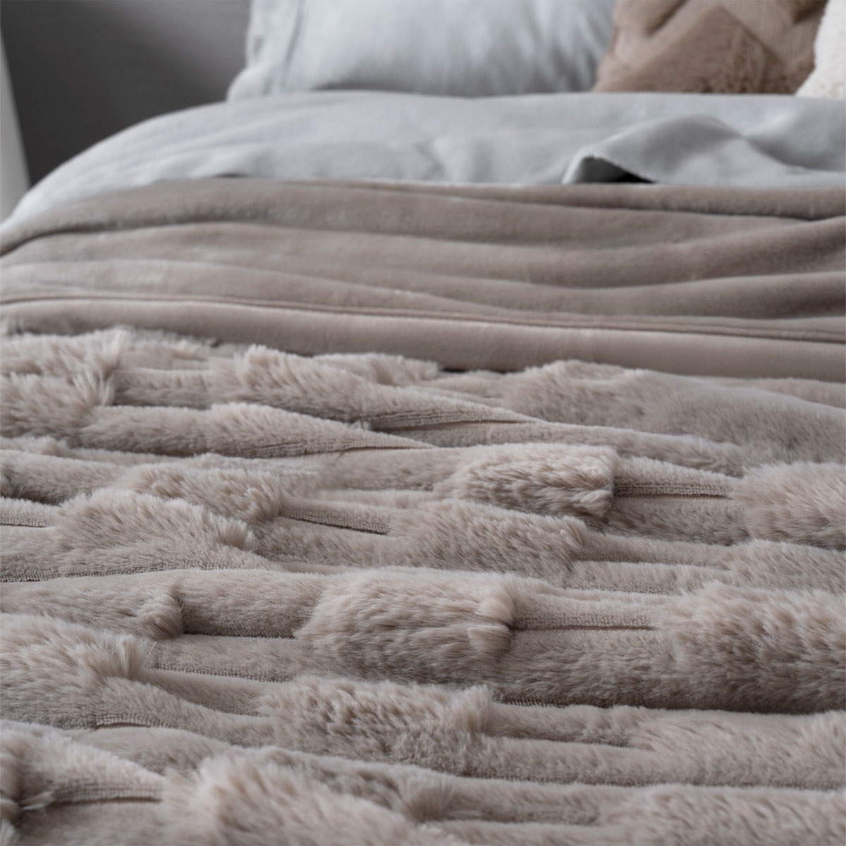 Foto 6 | Cobertor Tipo Piel Esquimal Individual Color Taupe Ultrasuave