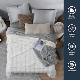 Foto 5 | Cobertor Tipo Piel Esquimal King Size Color Marfil Ultrasuave