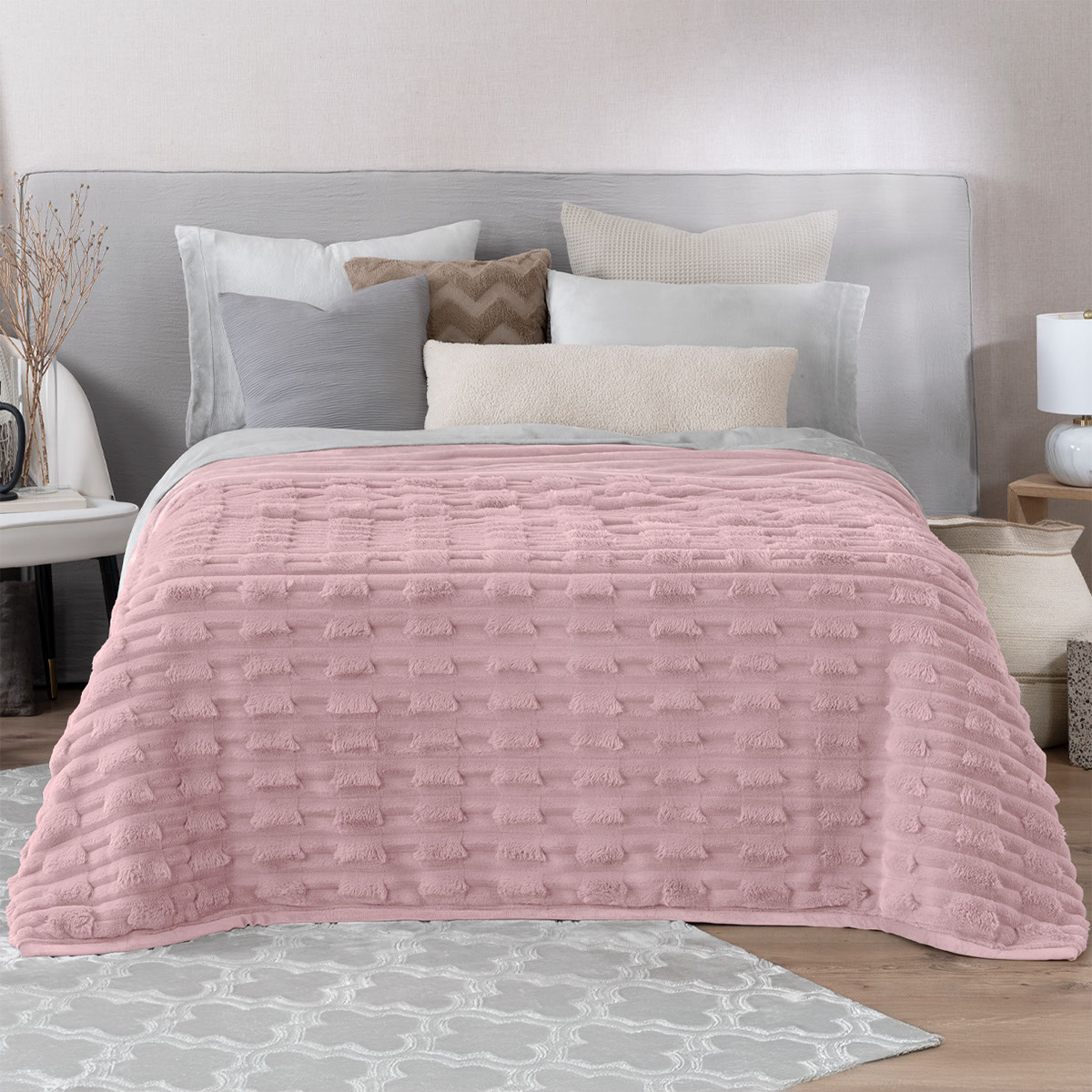 Foto 1 | Cobertor Tipo Piel Esquimal Individual Color Rosa Ultrasuave