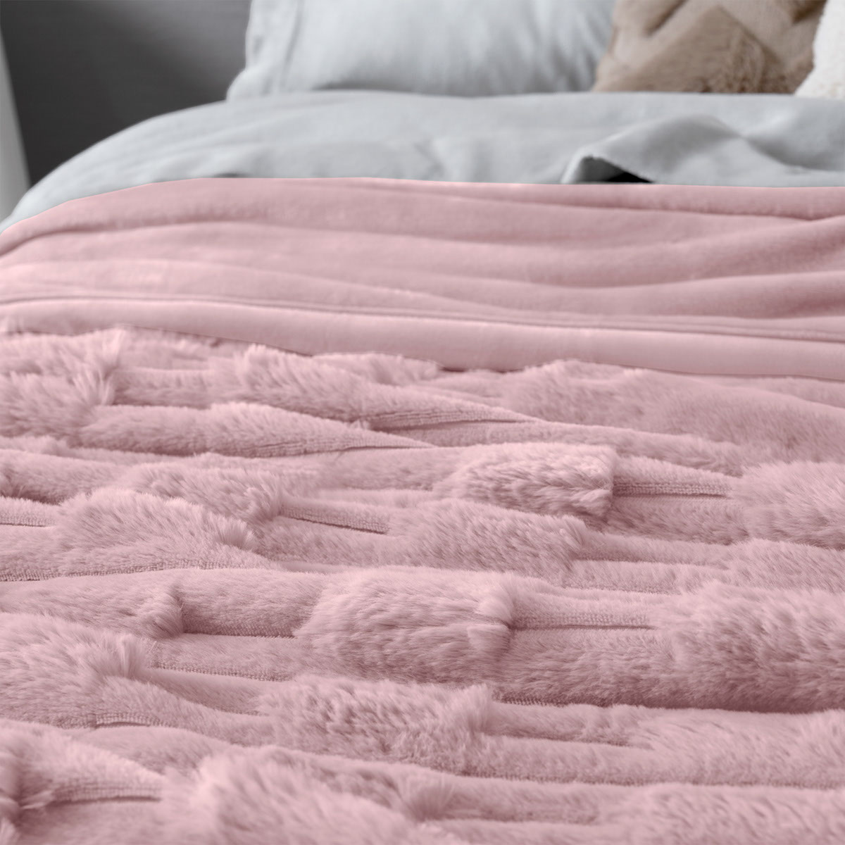 Foto 6 | Cobertor Tipo Piel Esquimal Individual Color Rosa Ultrasuave