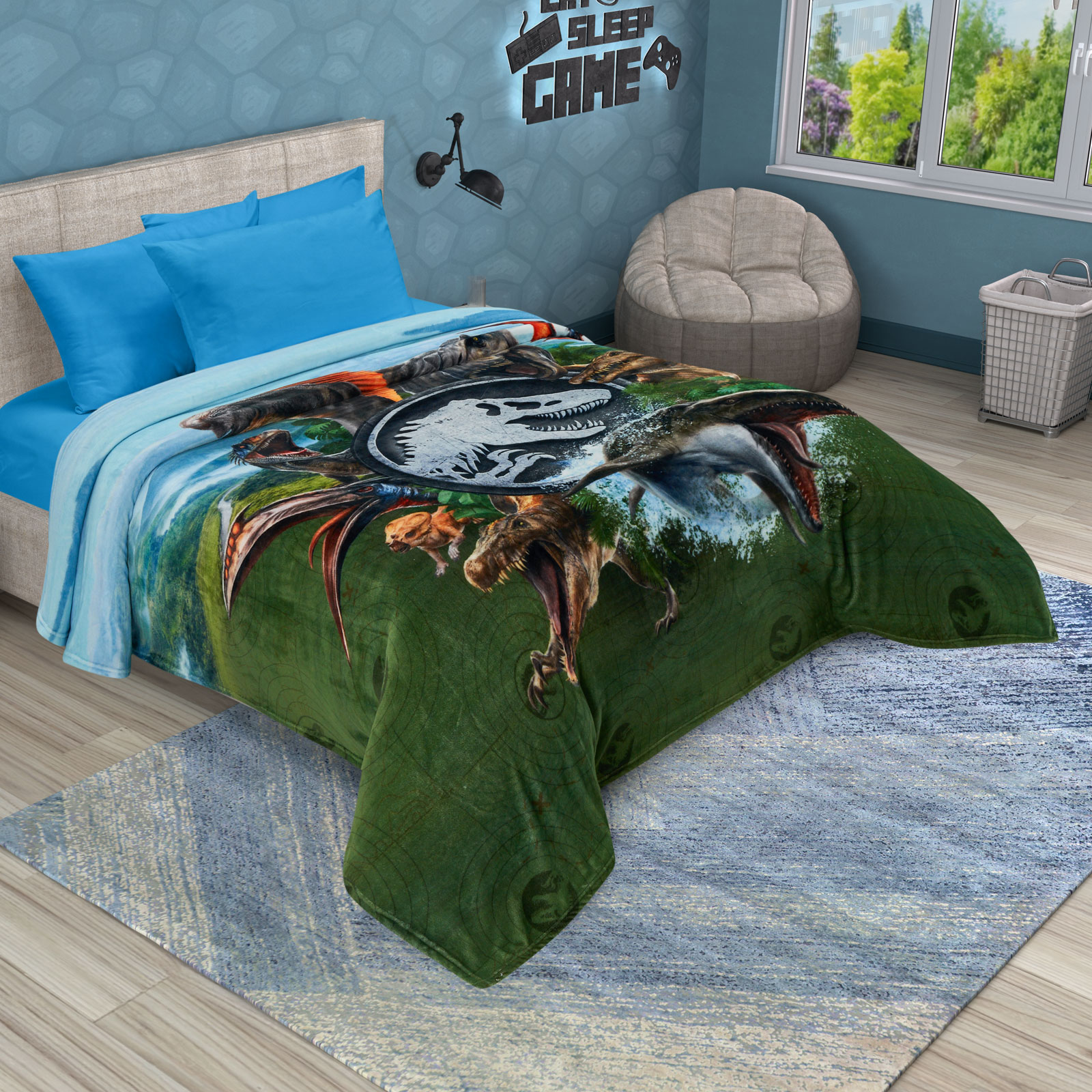 Foto 4 pulgar | Cobertor Serenity Matrimonial Jurassic World Giants