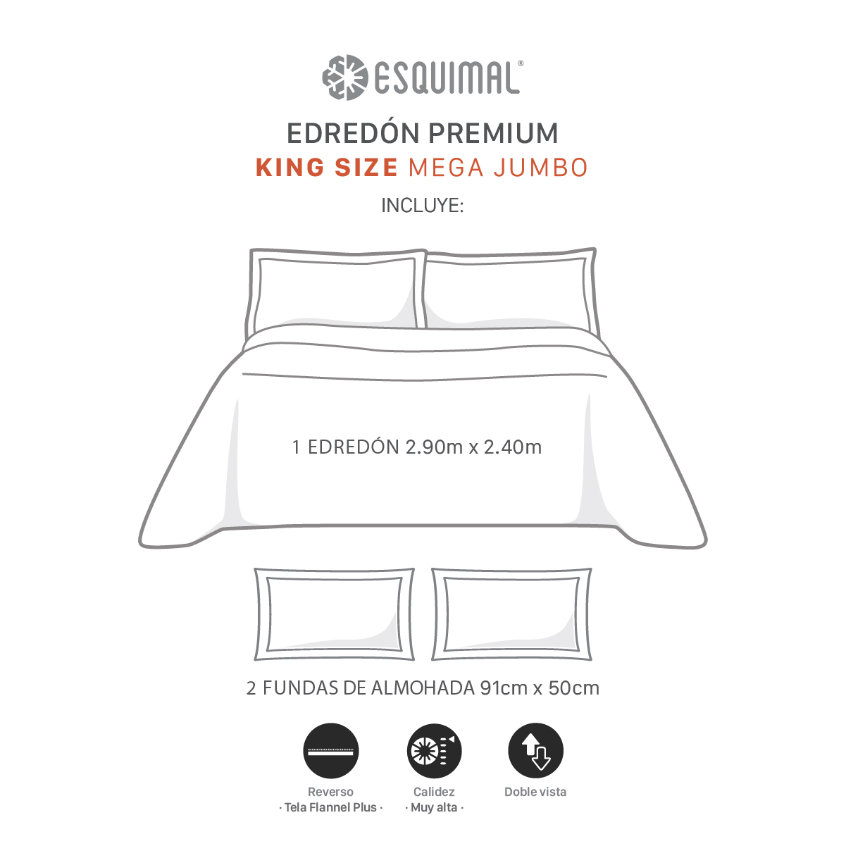 Foto 5 pulgar | Cobertor Edredón Esquimal Con Fundas De Almohada  Heno  Mega Jumbo King Size