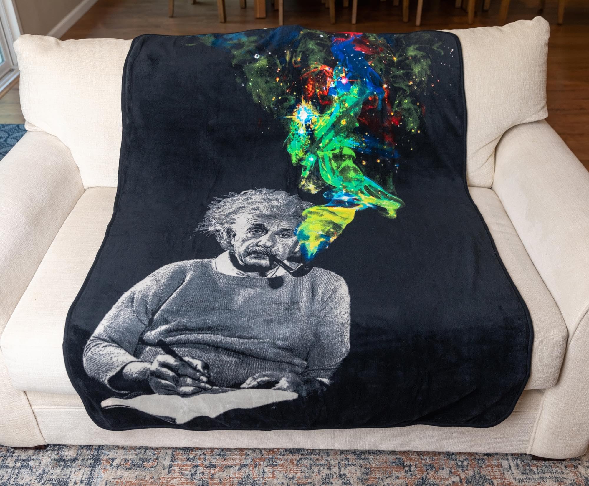 Foto 6 pulgar | Manta Just Funky Albert Einstein Smoke Galaxy - Venta Internacional.