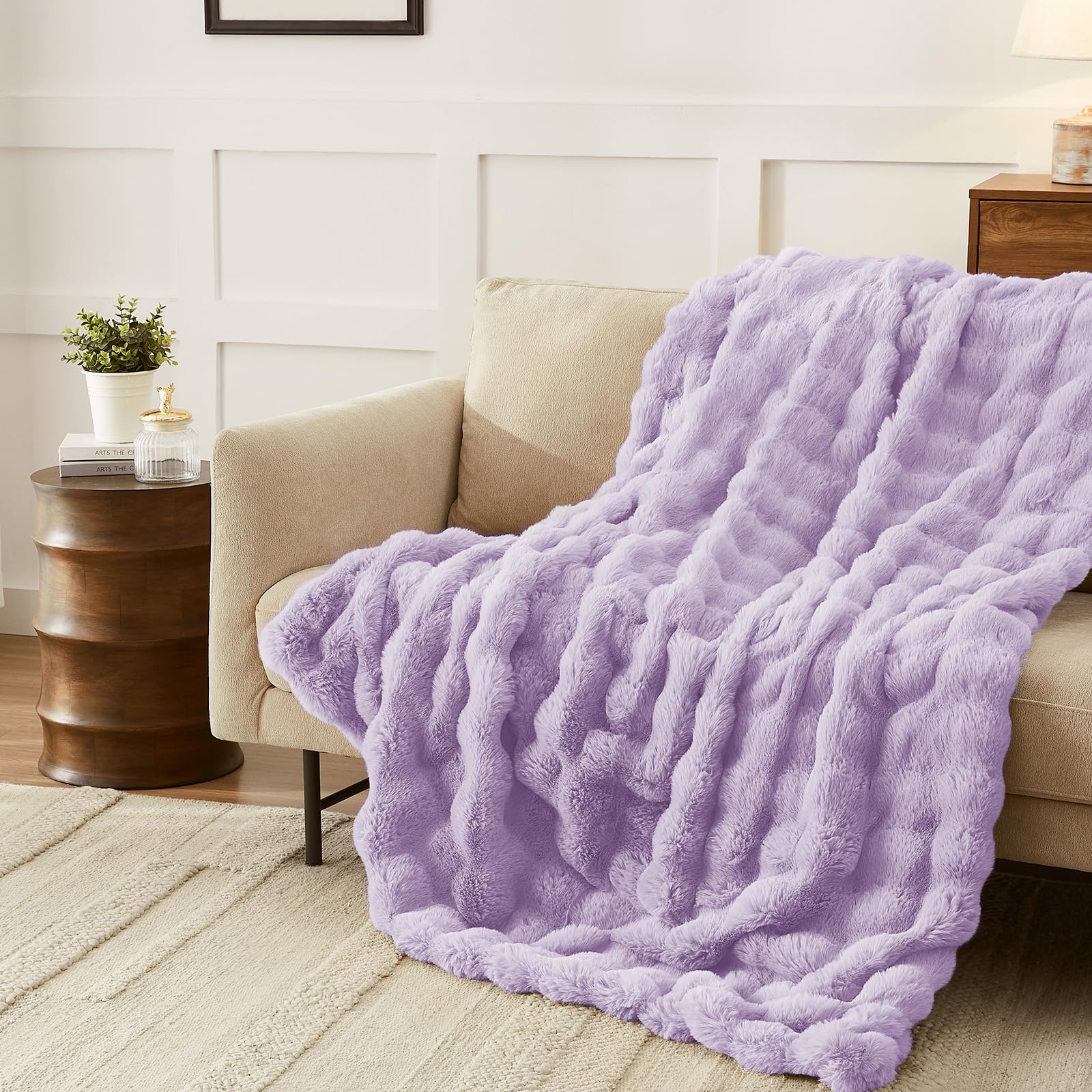 Foto 6 | Manta L'agraty De Piel Sintética  150 X 200 Cm  Color Morado - Venta Internacional.