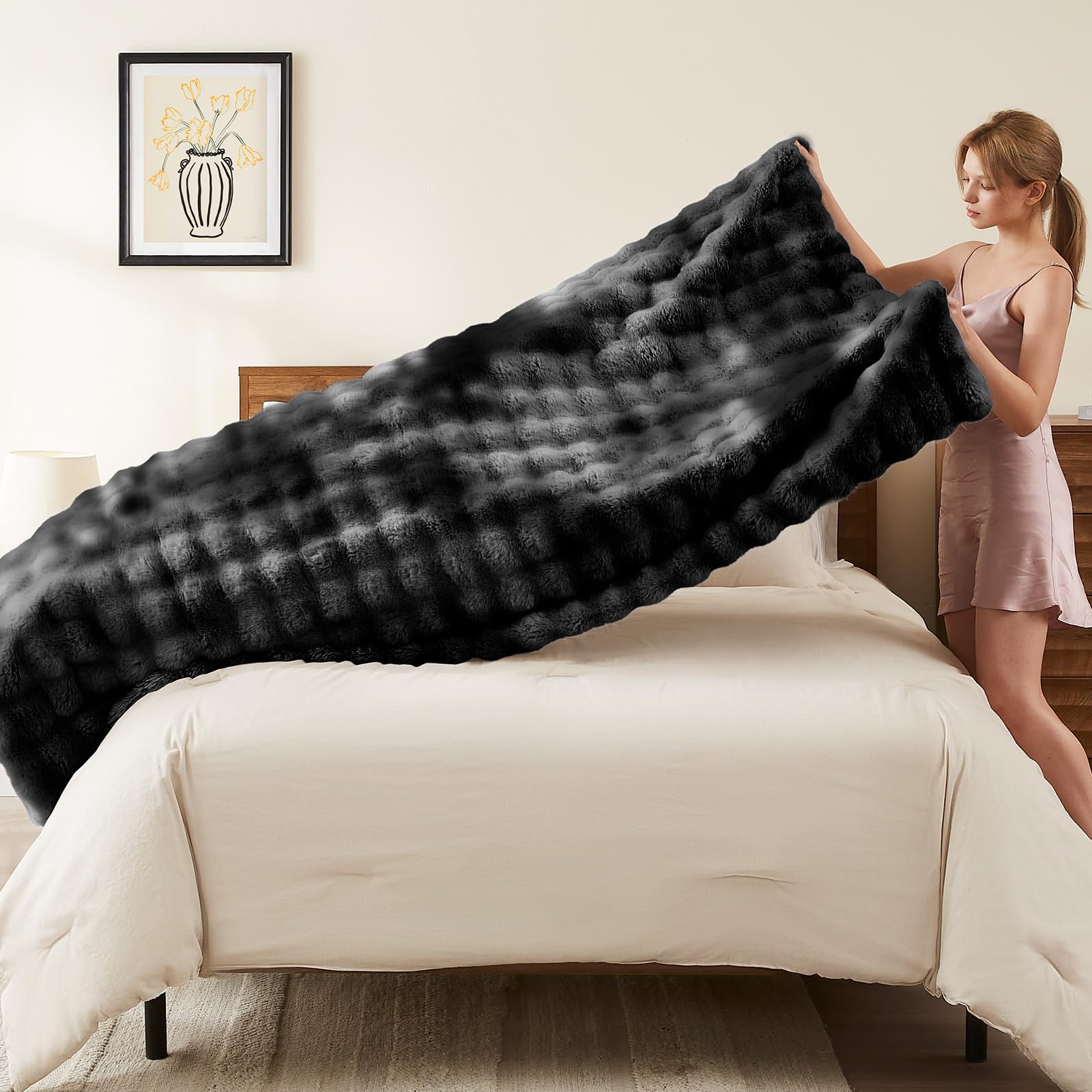 Foto 6 pulgar | Manta L'agraty De Piel Sintética De 150 X 200 Cm Para Cama Individual Y Sofá - Venta Internacional.