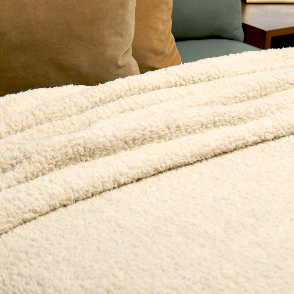 Foto 4 | Cobertor Ligero King Size Elefantito Hogar Avena Color Beige Sherpa Térmica