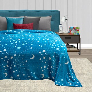 Foto 3 | Cobertor Ligero Individual Elefantito Hogar Galaxia Color Azul Estrellas Suave Térmica