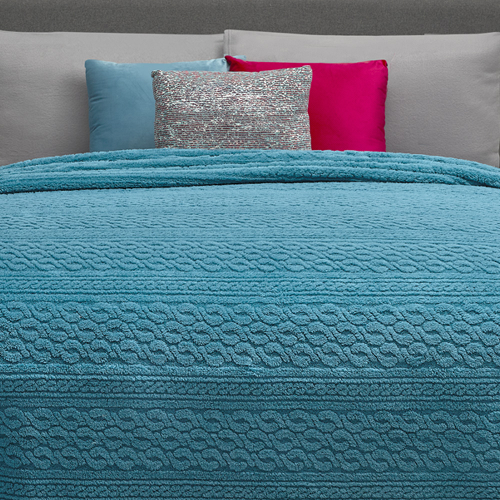Foto 4 | Cobertor Ligero King Size Elefantito Hogar Lazuli Color Azul Suave Textura 3d