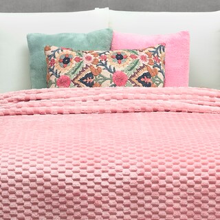 Foto 4 | Cobertor Ligero King Size Elefantito Hogar Isabela Color Rosa Suave Textura 3d