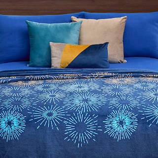 Foto 4 | Cobertor Ligero Matrimonial Elefantito Hogar Destellos Color Azul Marino Ultra Suave Térmica