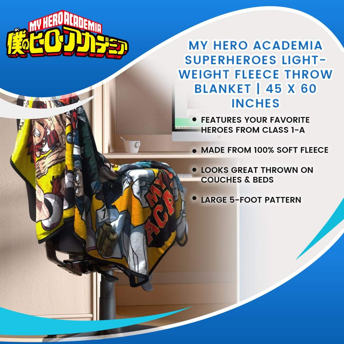 Foto 7 | Manta Just Funky My Hero Academia Superheroes - Venta Internacional.