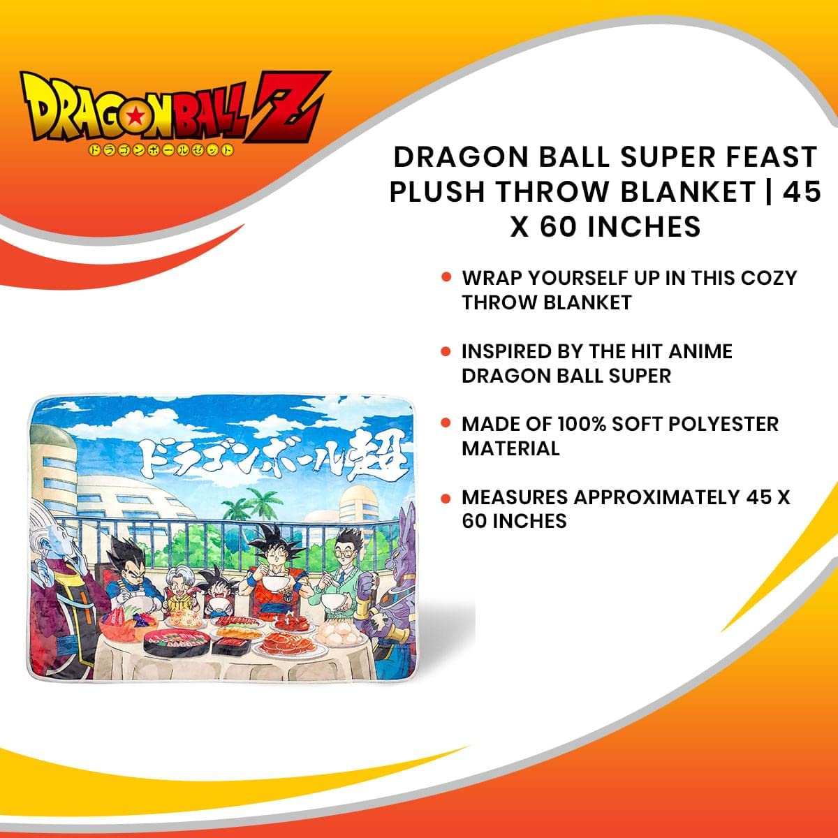 Foto 7 | Manta Just Funky Dragon Ball Super Feast  114 X 152 Cm - Venta Internacional.
