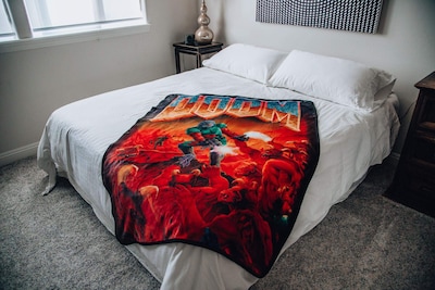 Foto 6 | Manta De Forro Polar Just Funky Doom Clásica Y Acogedora 114 X 152 Cm - Venta Internacional.