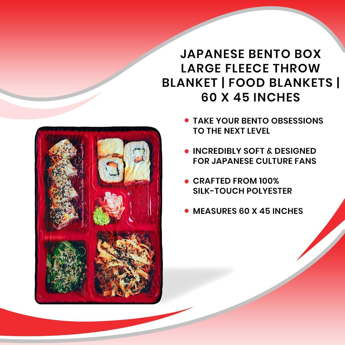 Foto 8 pulgar | Manta Just Funky Japanese Bento Box Food 150 X 110 Cm - Venta Internacional.