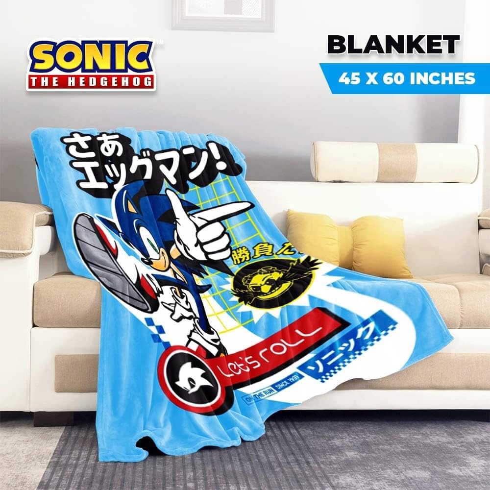 Foto 6 pulgar | Manta Just Funky Sonic The Hedgehog Let's Roll - Venta Internacional.