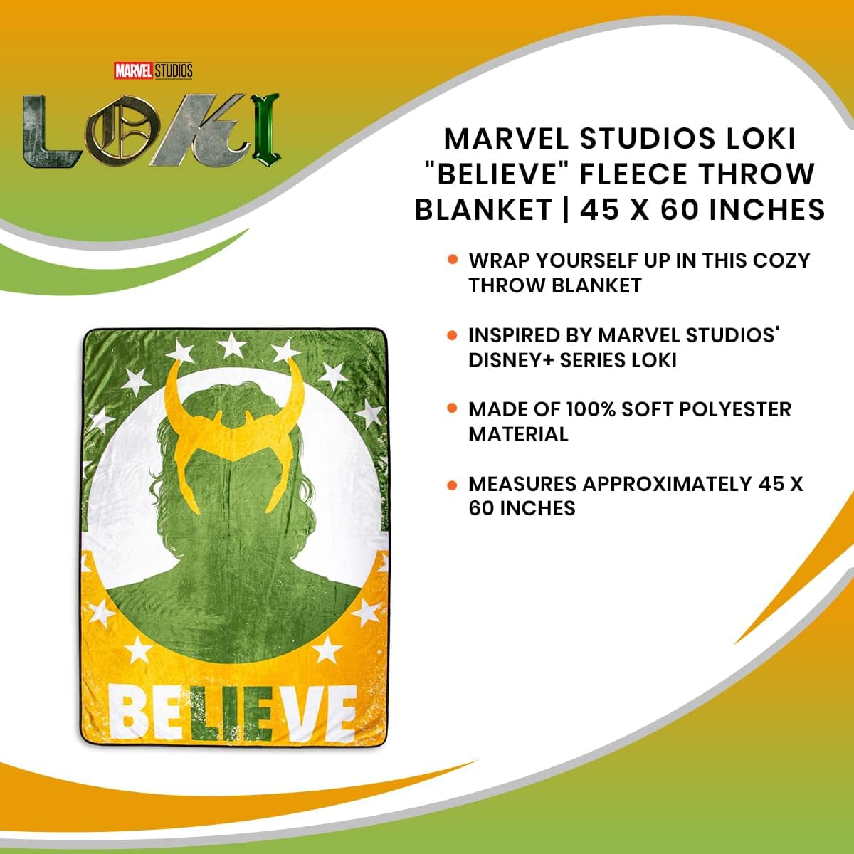 Foto 8 pulgar | Manta Toynk Marvel Studios Loki Believe 114 X 152 Cm - Venta Internacional.
