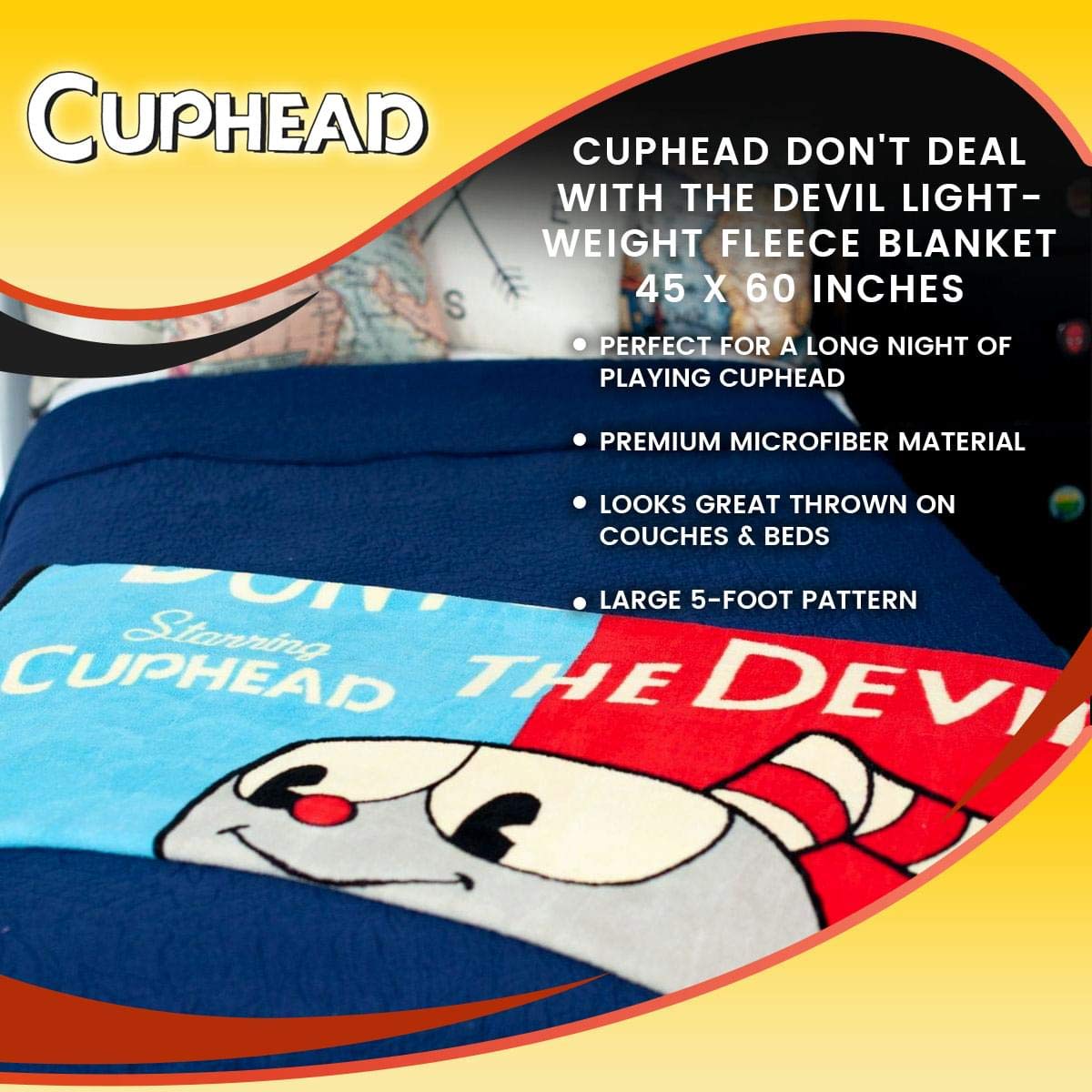 Foto 8 pulgar | Manta Polar Just Funky Cuphead Don't Deal With The Devil - Venta Internacional.